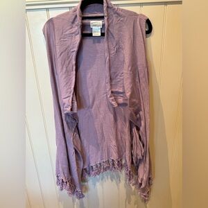 ECO LUX Ladies Women's Size Small/Medium Lilac Purple Fringed Cashmere V…